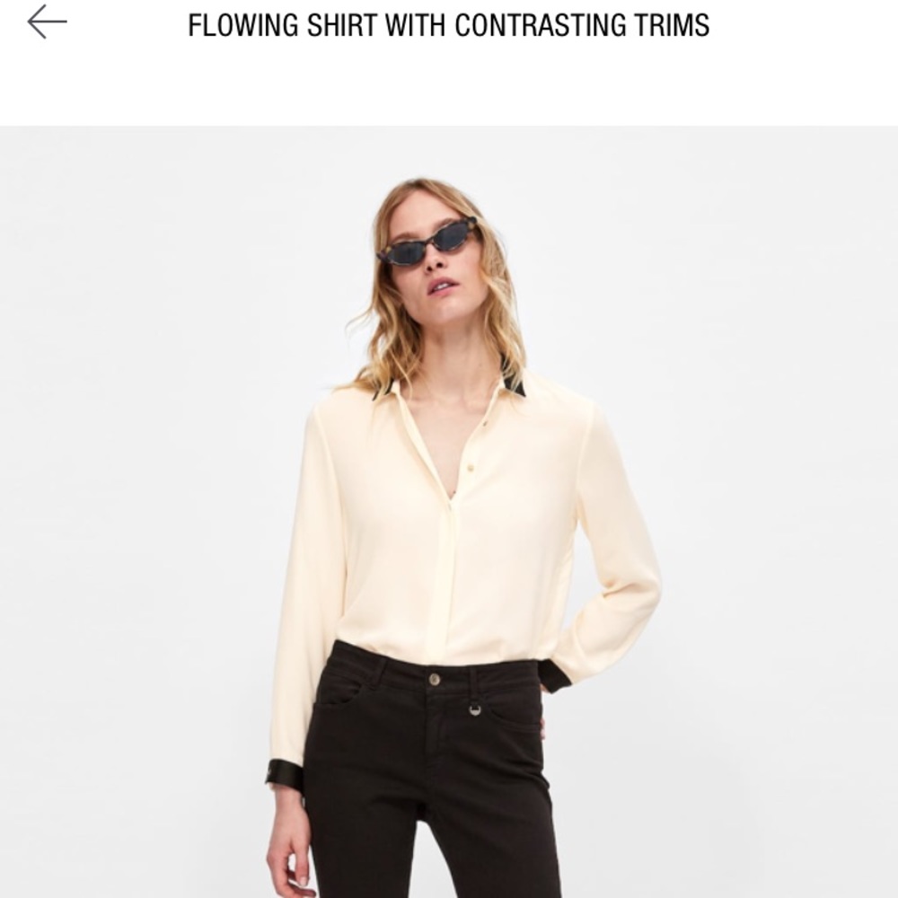 Zara Flowing Shirt with Contrasting Trims